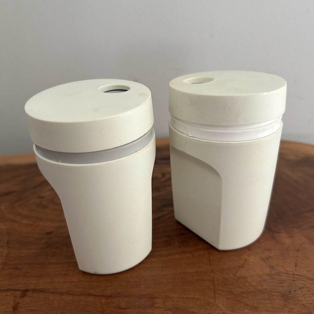 Tupperware Vintage Salt and Pepper Shakers #1471 Almond Beige